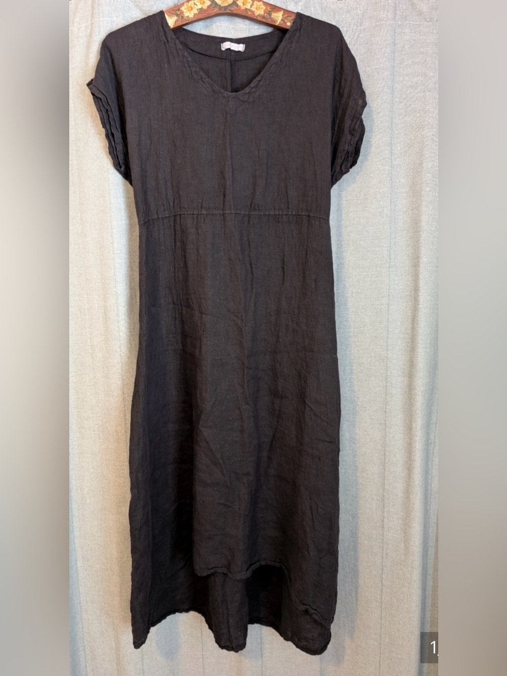 🐦⬛ Linen midi Dress - (unbranded)